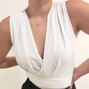 Banana Republic White V-Neck Tank